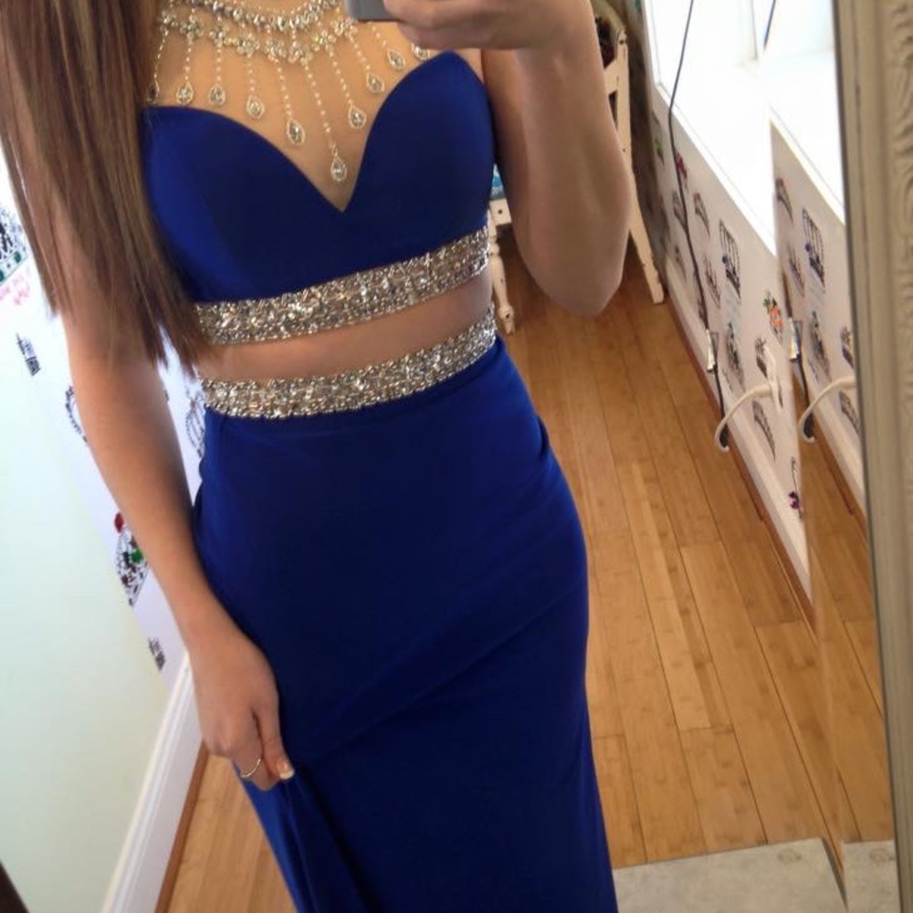 Faviana 2 Peice Prom Dress Cobalt Blue